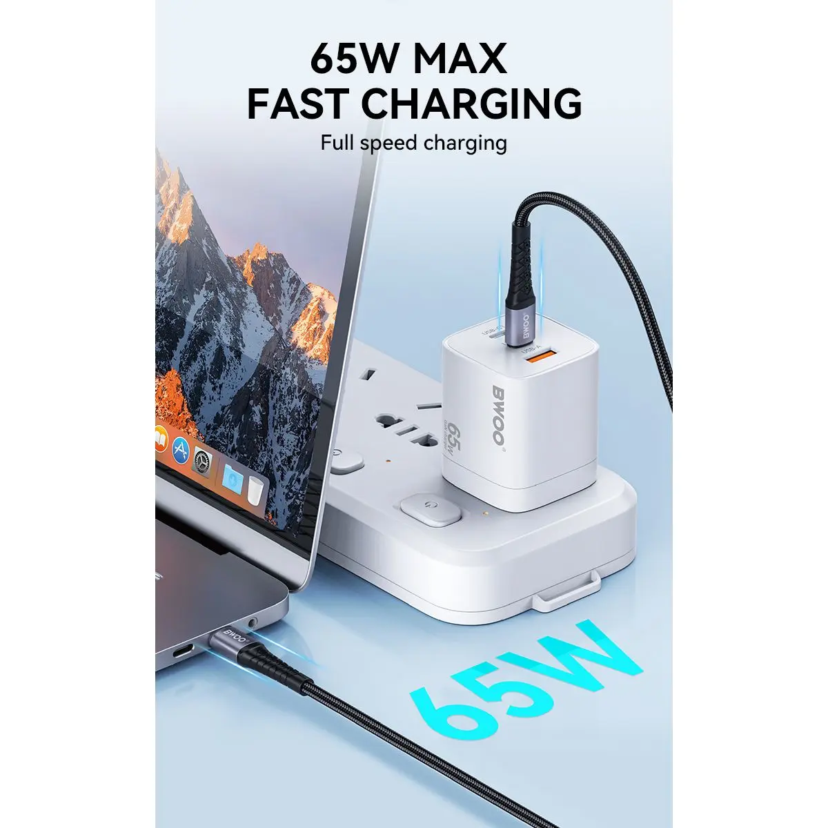 BWOO USB C to C Cable 1M Braided 60 W - view 8